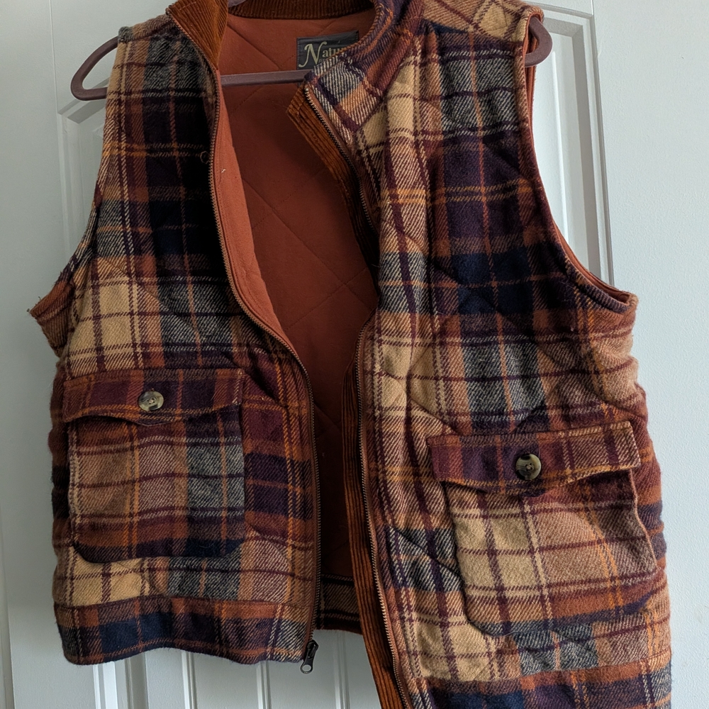 Natural Reflections Brown and Tan Plaid Women's Vest